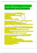 Bundle For SOCW 315 Exam Questions and Answers