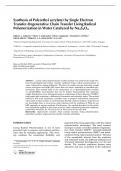 Synthesis of Poly(ethyl acrylate) by Single Electron Transfer-Degenerative Chain Transfer Living Radical Polymerization in Water Catalyzed by Na2S2O4