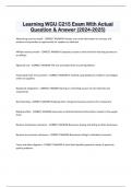 Learning WGU C215 Exam With Actual  Question & Answer (2024-2025)