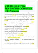 C-39 Roofing Trade Practice Test 1 Questions with Answers 