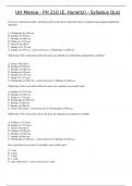 UH Manoa - PH 210 (E. Hurwitz) - Syllabus Quiz