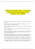   NASCLA Accredited Exam - JJ Johnson Contractor Seminar Questions And Answers 100% Verified.