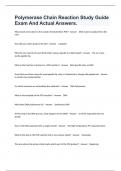 Polymerase Chain Reaction Study Guide Exam And Actual Answers.