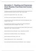 Simulation 3 - Pipetting and Polymerase Chain Reaction Final Exam And Correct Answers.