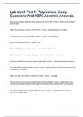 Lab sim 8 Part 1: Polymerase Study Questions And 100% Accurate Answers.