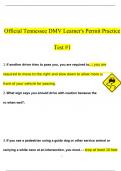 Official Tennessee DMV Learner-s Permit Practice Test -1 Questions and Answers (2024 / 2025) (Verified Answers)