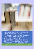 PSIO 305 EXAM 2 - MATERIAL FROM LECTURES 9-15 ( FEATURES QUESTIONS FROM THE DAILY AND WEEKLY QUIZZES AS WELL AS QUESTIONS I CREATED BASED ON LECTURE MATERIAL FROM LECTURES 9-15) GRADED TO SCORE A+