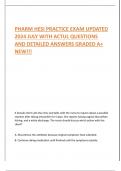 PHARM HESI PRACTICE EXAM UPDATED  2024 JULY WITH ACTUL QUESTIONS  AND DETAILED ANSWERS GRADED A+  NEW!!!