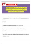 NR 569/ NR569 Final Exam Review (Latest 2024 / 2025): Differential Diagnosis in Acute Care Practicum (100% Verified) 