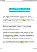 AHIP Final Exam Practice Test Questions and Answers Updated (Verified Answers)