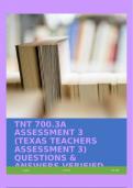 TNT 700.3A ASSESSMENT 3 (TEXAS TEACHERS ASSESSMENT 3) QUESTIONS & ANSWERS VERIFIED 100% CORRECT!!