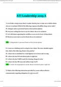 ATI Leadership 2019 A Questions and Answers| 100% Correct Verified Answers