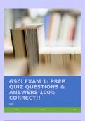 GSCI EXAM 1: PREP QUIZ QUESTIONS & ANSWERS 100% CORRECT!!