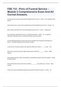 FSE 112 - Princ of Funeral Service - Module 2 Comprehensive Exam And All Correct Answers.