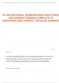 ATI RN MATERNAL NEWBORN NGN PROCTORED 2023 NEWEST VERSION COMPLETE 70 QUESTIONS AND CORRECT DETAILED ANSWERS