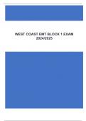 WEST COAST EMT BLOCK 1 EXAM 2024/2025