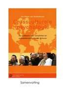 Samenvatting crossculturele psychologie  J.P. van Oudenhoven