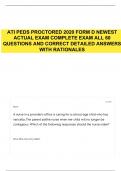 ATI PEDS PROCTORED 2020 FORM D NEWEST ACTUAL EXAM COMPLETE EXAM ALL 60 QUESTIONS AND CORRECT DETAILED ANSWERS WITH RATIONALES 