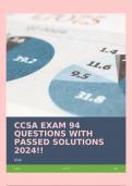 CCSA EXAM 94 QUESTIONS WITH PASSED SOLUTIONS 2024!!