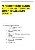 ATI TEAS 7 MATHEMATICS EXAM 2024- 2025 TEST PRACTICE QUESTIONS AND  CORRECT DETAILED ANSWERS  ||GRADED A+