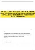 AIC 300 CLAIMS IN AN EVOLVING WORLD EXAM, PRACTICE EXAM AND STUDY GUIDE NEWEST 2024 ACTUAL EXAM 100 QUESTIONS AND CORRECT DETAILED ANSWERS 