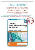 Test Bank For Clayton’s Basic Pharmacology for Nurses 19th Edition By Michelle J. Willihnganz, Samuel L. Gurevitz, Bruce Clayton All Chapters 1-48 LATEST