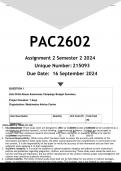  PAC2602 Assignment 2 (ANSWERS) Semester 2 2024 - DISTINCTION GUARANTEED