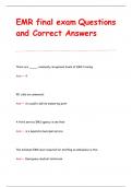 EMR final exam Questions  and Correct Answers