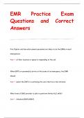 EMR Practice Exam Questions and Correct  Answer