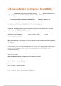 US Constitution Exemption Test (UGA) Questions and Answers Solved 100%