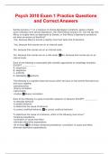 Psych 3010 Exam 1 Practice Questions and Correct Answers