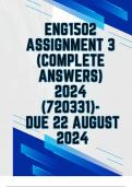 ENG1502  Assignment 3  (COMPLETE  ANSWERS)  2024  (720331)-  DUE 22 AUGUST 2024