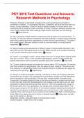 PSY 3010 Test Questions and Answers- Research Methods in Psychology