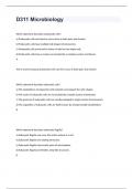 D311 Microbiology questions with verified solutions graded A+