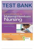 Test Bank: Davis Advantage for Maternal-Newborn Nursing Critical Components of Nursing Care 4th Edition by Durham - Ch. 1-19, 9781719645737, with Rationales