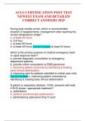 ACLS CERTIFICATION POST TEST NEWEST EXAM AND DETAILED CORRECT ANSWERS 2025