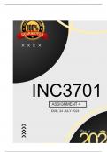 INC3701 Assignment 4 (COMPLETE ANSWERS) 2024 (867676) - DUE 24 July 2024 A study has been conducted to determine if there is a difference between biofilm scores of a sample group before and after using Mighty Mouthwash. The study will take place over an 8