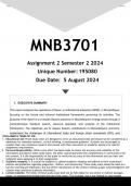 MNB3701 Assignment 2 (ANSWERS) Semester 2 2024 - DISTINCTION GUARANTEED