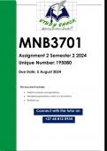 MNB3701 Assignment 2(QUALITY ANSWERS) Semester 2 2024