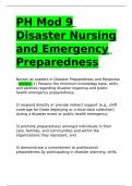 PH Mod 9 Disaster Nursing and Emergency Preparedness