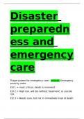 Disaster preparedness and emergency care