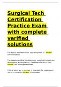 Surgical Tech Certification Practice Exam with complete verified solutions