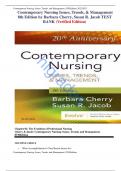 Test Bank For Contemporary Nursing Issues, Trends, & Management 9th Edition by Barbara Cherry, Susan Jacob | 2022/2023 | 9780323776875| Chapter 1-28| Complete Questions and Answers A+