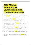 AMT Medical Technologist Certification With complete solutions.