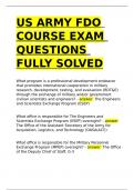 US ARMY FDO COURSE EXAM QUESTIONS FULLY SOLVED