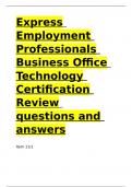 Express Employment Professionals Business Office Technology Certification Review(questions and answers)