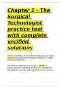 Chapter 1 - The Surgical Technologist practice test with complete verified solutions