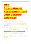 UPS International Assessment test with verified solutions