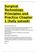 Surgical Technology Principles and Practice Chapter 1 with complete verified solutions