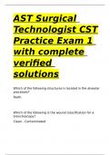 AST Surgical Technologist CST Practice Exam 1 with complete verified solutions